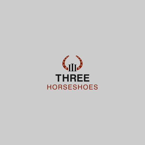 logo for Three Horseshoes Design by RenDay