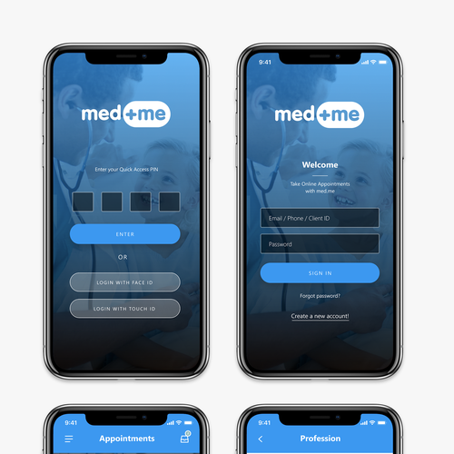 Create a screen set for iOS App in Digital Healthcare field (doctor booking, EHR and more) Design by wisp.studio