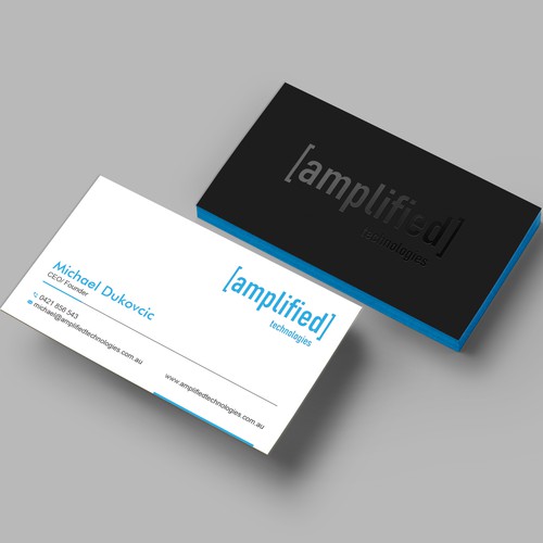 Tech company business card design Design by Create_Point