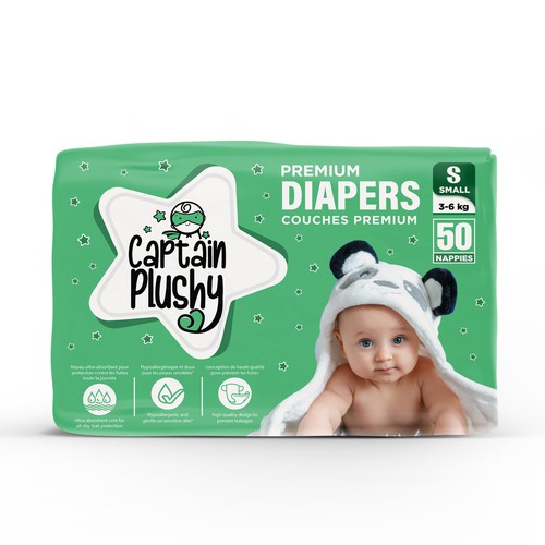 Packaging for playful baby diapers brand Design by M.Siddique