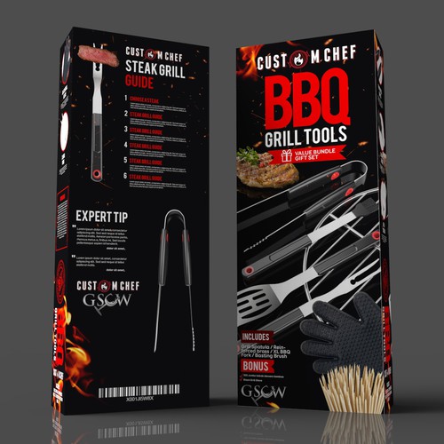 Custom BBQ Grill Tools Package - New Brand. Your help needed! Design réalisé par Dot360