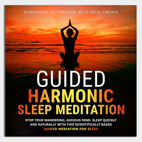 Design an abstract dark on dark sleep meditation book cover Design by Unboxing Studio