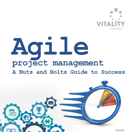 Design a creative and professional book cover for a book on Agile Project Management.  Design by pop ● design