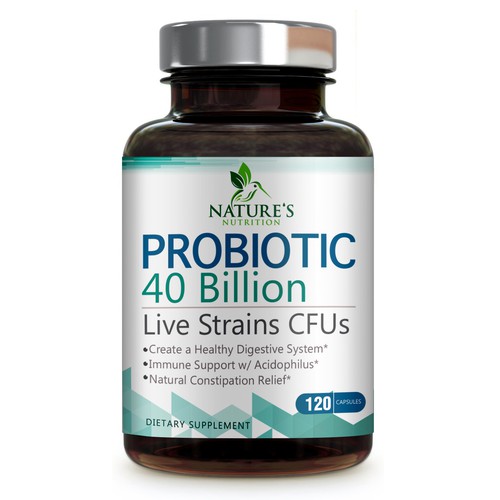 Nature's Nutrition Needs a "Beautiful Label" for our Probiotic Bottle. Design by agooshe