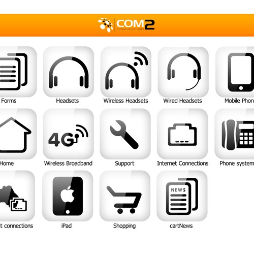 Design di icon or button design for Com2 Communications di Dboy