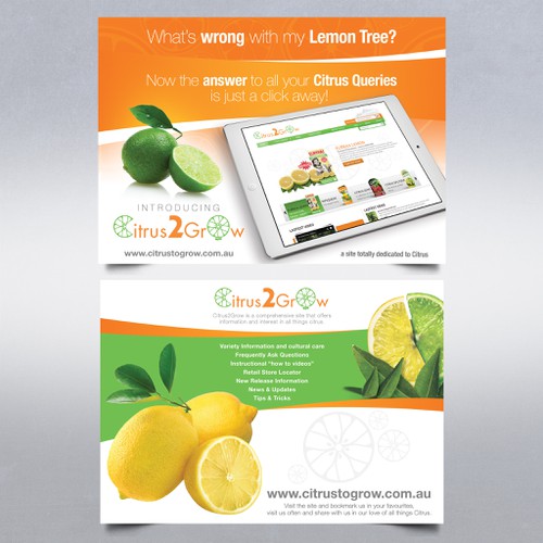 Citrus Site needs eye catching Promotional Post Card with zest and zing Design by Stanojevic