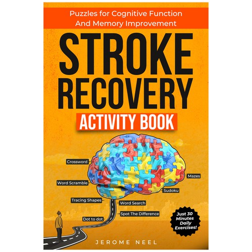 Stroke recovery activity book: Puzzles for cognitive function and memory improvement デザイン by Imttoo