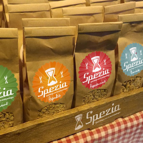 Spicy!! Food Spice Box Packaging Logo Contest! The new way to get your spices and grains! Repeat biz w winner! Design by Fortuna Design