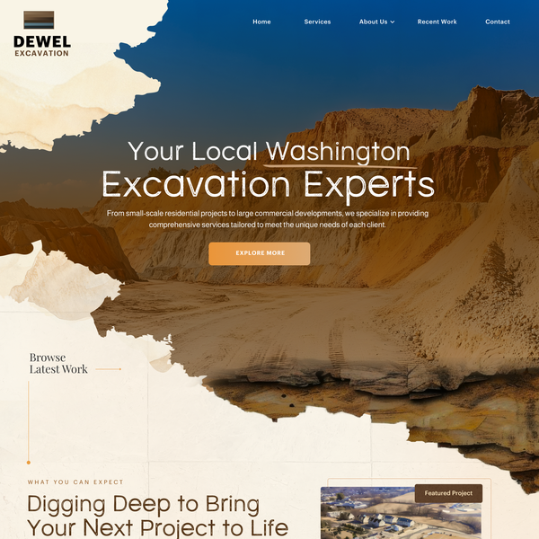 Vintage Homepage design for an Excavation Company