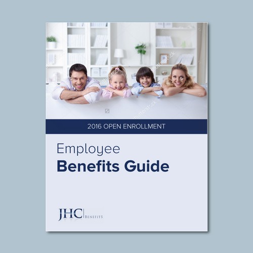 Create an attractive cover for our employee benefits guide PowerPoint