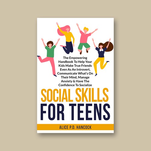 Minimalist Book cover for Teens ages 13-18 suffering from social anxiety and need to learn social skills Réalisé par KMS Arafat