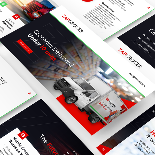 Design by Auf Hidayat titled "Pitch deck for grocery startup"