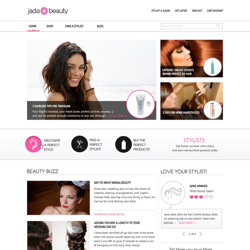 Website design for jada beauty | Web page design contest | 99designs
