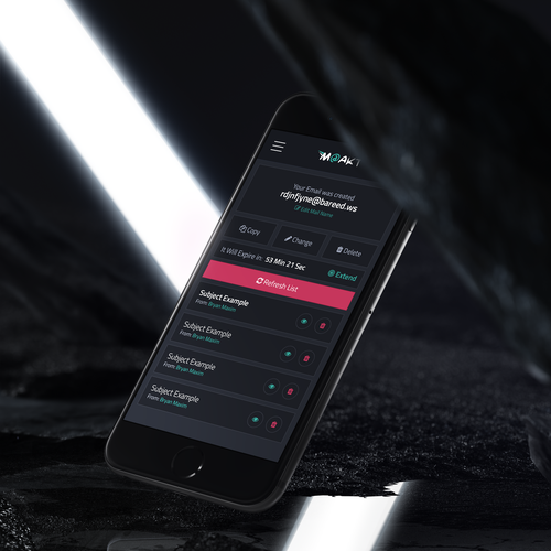 Design a mobile app for a temporary email service Réalisé par BryanMaxim