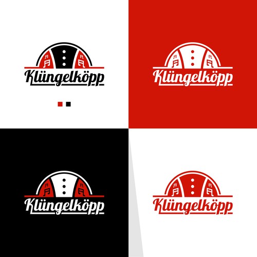 Modernes Bandlogo für professionelle Band mit Schlägerkappen als CI Design by MotionPixelll™