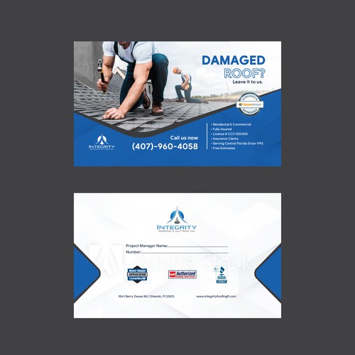 Roofing Company Storm Damage Flyer Design by Miketerashi