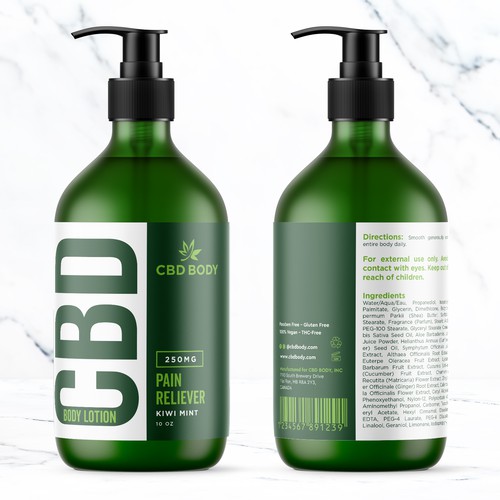 CBD Body Lotion Label Design Contest Design réalisé par bcra