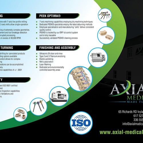 Diseño de 1-Page Medical Device Manufacturing Sell Sheet de Create4Design