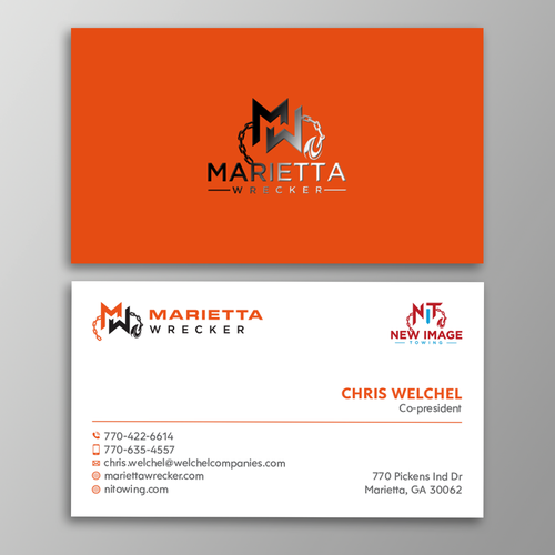 Powerful business card for large towing enterprise Design by Design sp