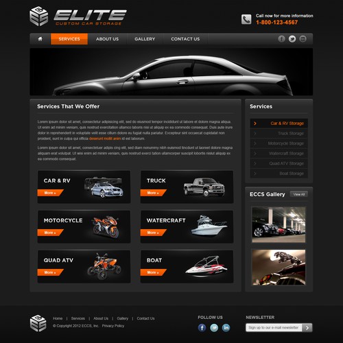 Elite Custom Car Storage needs a new website design デザイン by Mason X