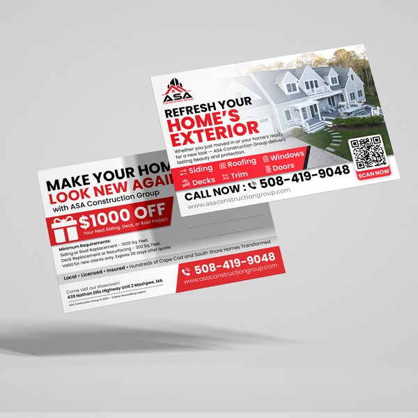 Direct Mail Postcard for Home Remodeling Company