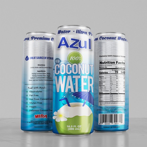 HELP CREATE A COCONUT WATER LABEL PART OF COCONUT WATER LINEUP 100% COCONUT WATER Diseño de Dimario Moretti