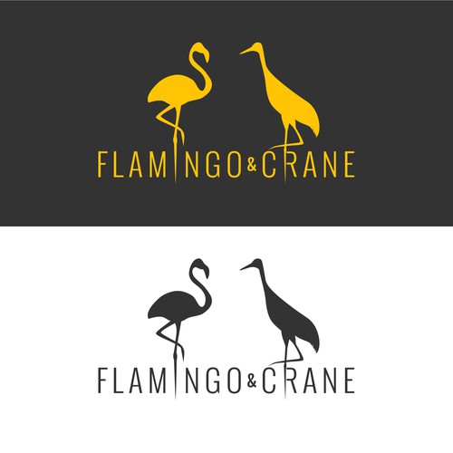 Flamingo & Crane Design by CostinLogopus