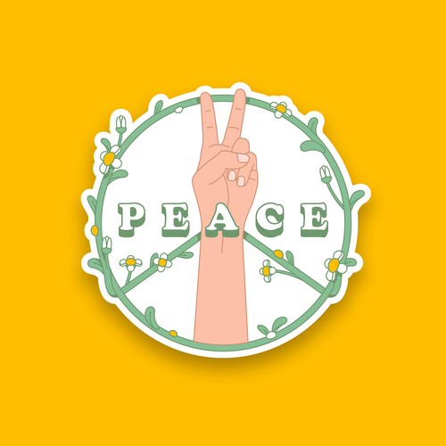 Design A Sticker That Embraces The Season and Promotes Peace Diseño de Pixelax