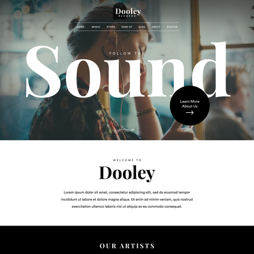 Design a website for artists of a London-based record label. Design by anushka1arta