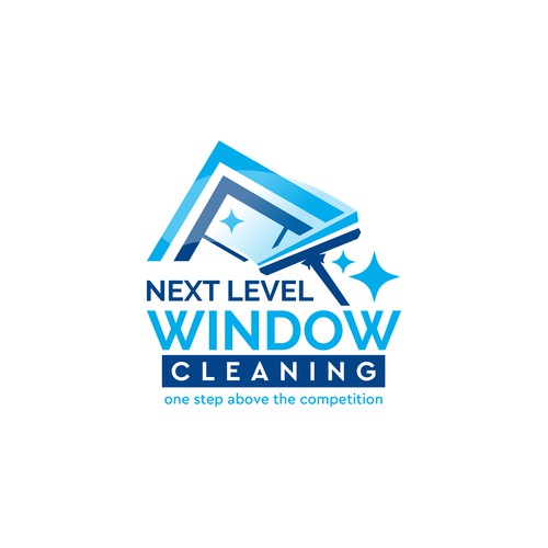 eye-catching window cleaning logo, appeals to homeowners. Design by rzaltf
