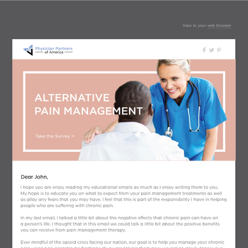 Design a Pain Management DRIP EMAIL Campain TEMPLATE Design by MAK Studios