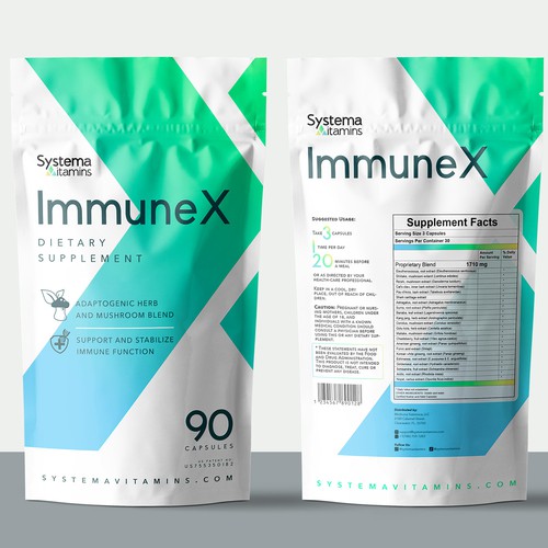 Modern and Fun Pouch Design for Natural Supplement brand Design by Vormelique