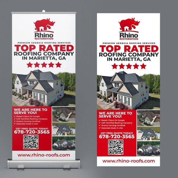 Rhino Restoration Roll Up Banner