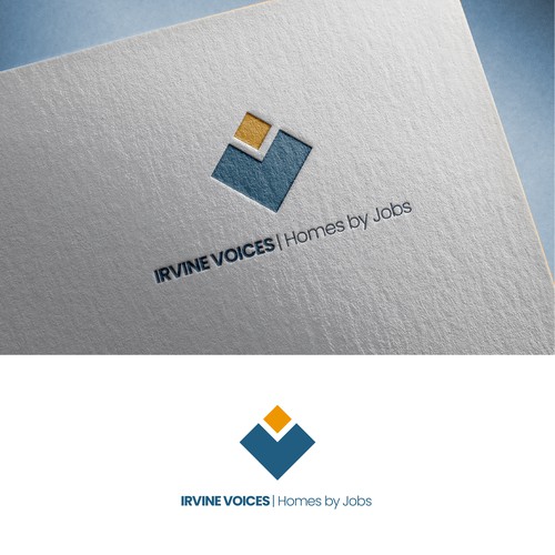 Irvine Voices - Homes for Jobs Logo Design by alxdryoga