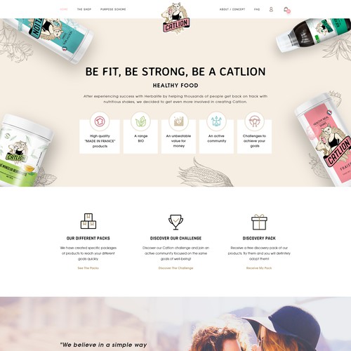 Design vincitore del contest "Landing Page Catlion"