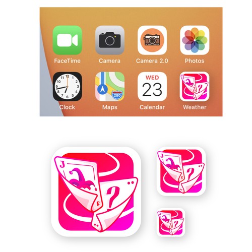 Design an iconic app logo for a card based party game Design by Artmin