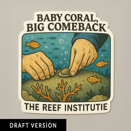 "Sticker Design for Coral Conservation!" winning Sticker by Birdy.
