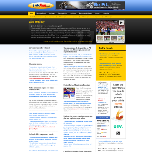 LetsRun.com Homepage Re-Design/Cleanup Diseño de pscola