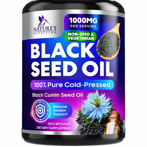 Natural Black Seed Oil Design Needed for Nature's Nutrition Design by GenScythe