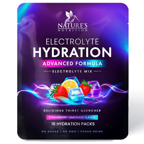 Refreshing Hydration Electrolytes Design Needed for Nature's Nutrition Design by Davi Giolo ★