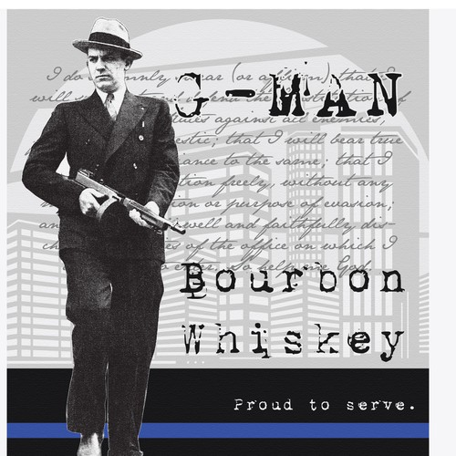 G-Man Whiskey Is seeking a distinctive design for our new brand. Design by Windmill Designer™