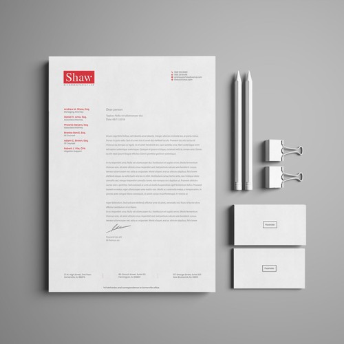 Letterhead for Divorce & Family Law Firm; Modern, Minimalist, Conservative Design Design by Felix SH