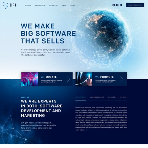 Website for software and marketing company with huge experience in crypto and finance Ontwerp door Noirdorn