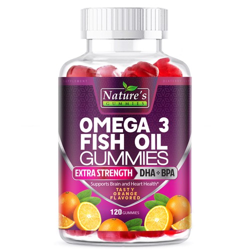 Diseño de Tasty Omega 3 Fish Oil Gummies Design needed for Nature's Gummies de agooshe