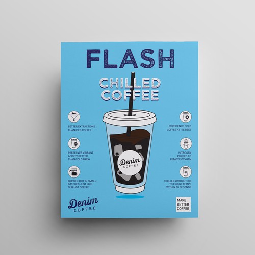 Design a poster to help us introduce flash chilled coffee! Design by Julie ✨