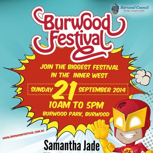 Burwood Festival SuperHero Promo Poster Design por tale026