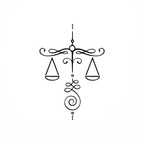 Unalome/Libra Scales Wrist Tattoo Design by LunaMia