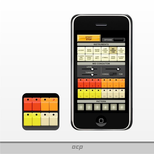 iPhone music app - single screen and icon design Diseño de ocp