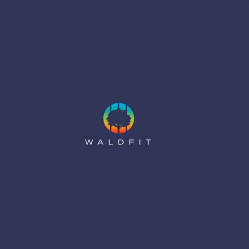 Calm, relaxing logo to suggest gaining peace of mind and health in forests Design by reflect the style ™