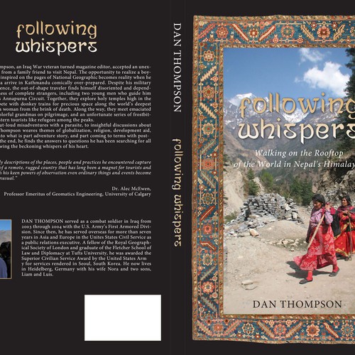 Design an exotic,  Nepal-themed travel book cover  Diseño de dalim